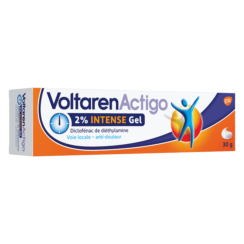 Voltaren Actigo,gel anti-inflammatoire Voltaren Actigo,diclofénac local,soulagement entorse,entorse,traitement foulure contusion,douleur musculaire Voltaren,douleur musculaire,gel voltaren actigo 2%,Voltaren Actigo 2 % intense,médicament pour douleurs articulaires