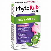 confort respiratoire nez et gorge,resistance de l'organisme,réduit la fatigue,enrhumé,nez qui coule,mal à la gorge,huiles essentielles,flavonoides,maux d'hiver,extraits de plantes,phytorub flash,complementaire alimentaire nez gorge,naturel