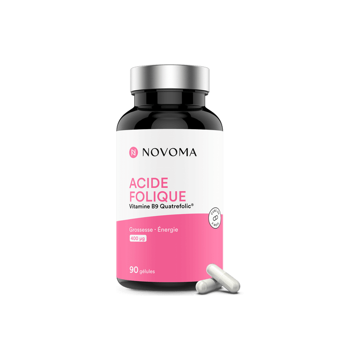 novoma,acide folique,acide folique Novoma,complément acide folique,vitamine B9,vitamine B9 complément,folates,acide folique grossesse,vitamine B9 grossesse,supplément vitamine B9,acide folique haut dosage,acide folique hautement assimilable,complément de vitamine B9 pour femmes enceintes,acide folique pour fatigue et énergie,différence entre folate et acide folique,acide folique naturel vs synthétique,désir grossesse,grossesse,conception enfant
