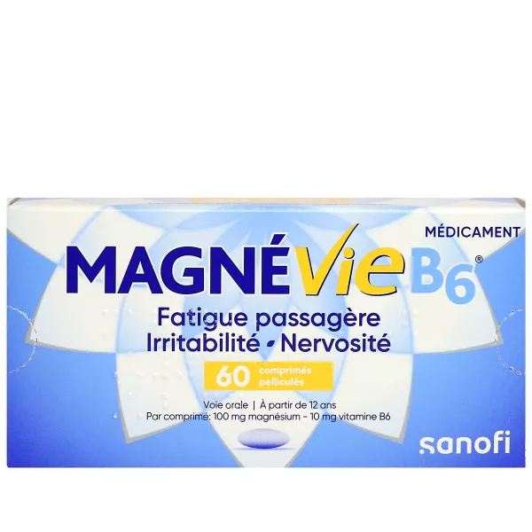 fatigue nervosité,vitamine b6,magnésium,magnésium b6,anxiété,stress sommeil,nervosité,carence magnésium,magnevie b6 100 mg 10 mg