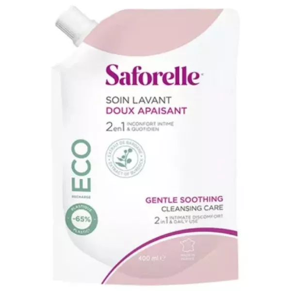 recharge Saforelle,soin lavant apaisant,soin intime sans savon,confort intime féminin,irritation intime