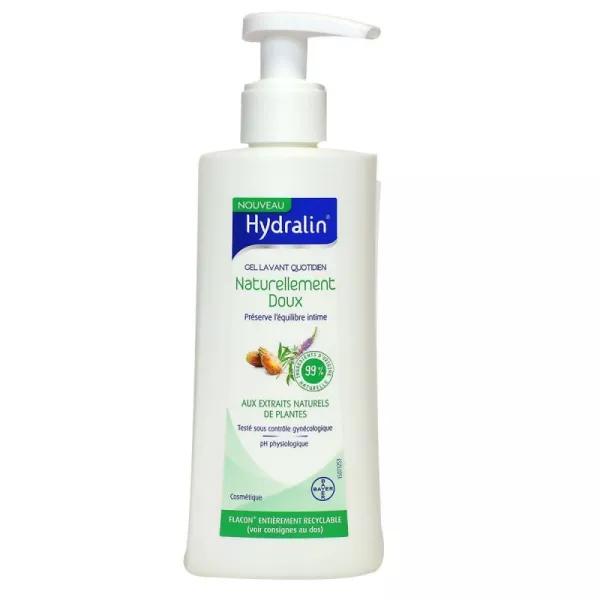 Hydralin gel lavant,Hydralin naturellement doux,gel lavant intime,pH physiologique,confort intime féminin,hygiène intime