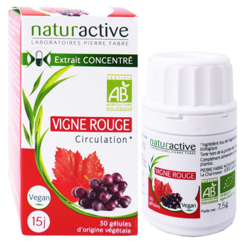 naturactive,vigne rouge,bio,jambes lourdes,phytothérapie,circulation sanguine,confort veineux