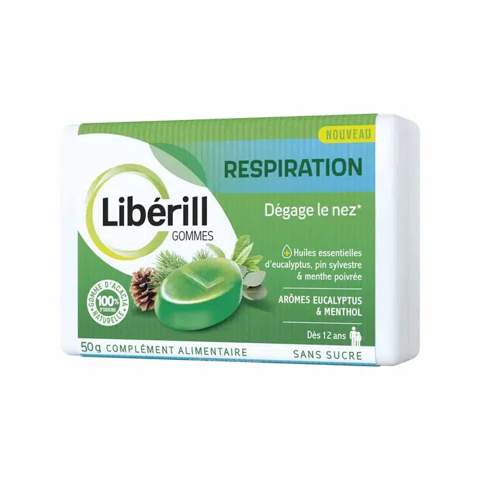 gomme,eucalyptus menthol,gorge nez bouché,libérill