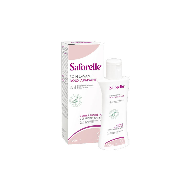 Saforelle Soin Lavant Doux 100ml,soin lavant apaisant,hygiène intime femme,gel intime sans savon,irritation intime,bardane