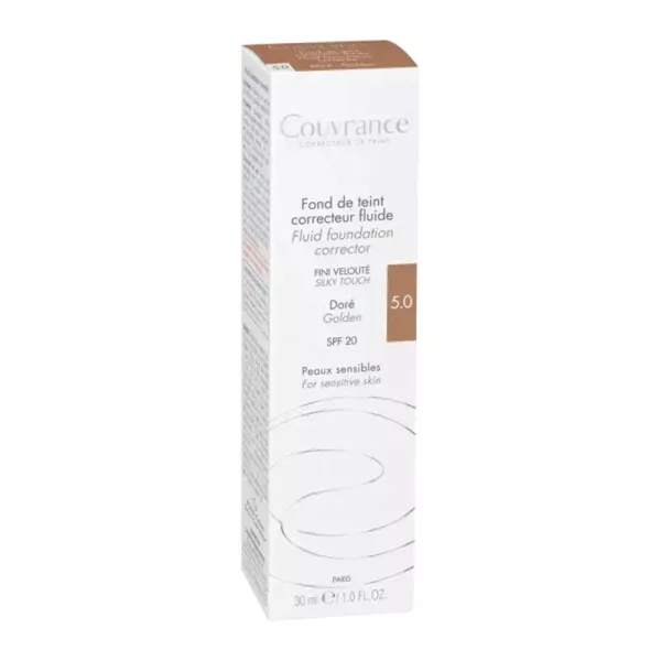 Avène Couvrance Fond de Teint N°5,peau sensible,maquillage,non comédogène,Doré