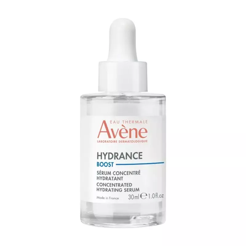 Avène Hydrance Boost Sérum,acide hyaluronique,vitamine B3,hydratation 48h,peau déshydratée,peau sensible,sérum repulpant