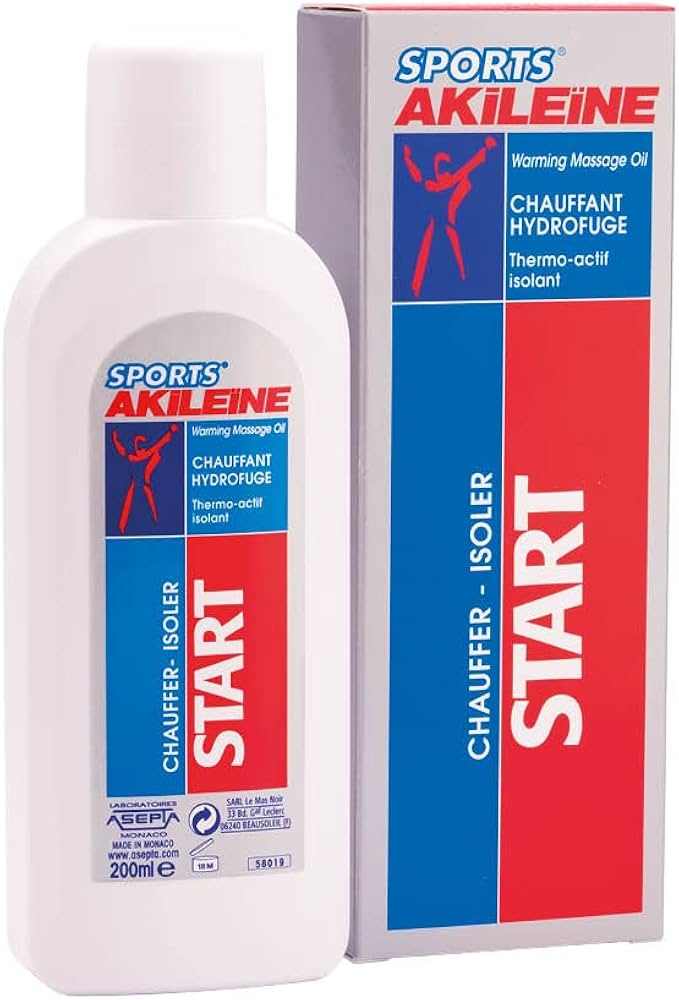 Akileïne Sports Start Huile,huile chauffante sport,huile échauffement musculaire,huile de massage sportif,préparation musculaire,échauffement avant sport,huile thermo-active,huile chauffante muscles,massage avant effort,prévention des blessures
