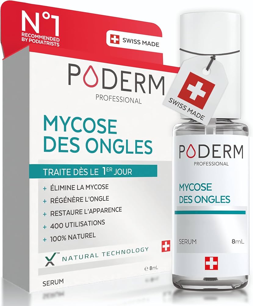 Poderm Mycose des Ongles,sérum mycose des ongles,ongles jaunes,ongles épaissis,traitement antifongique ongle