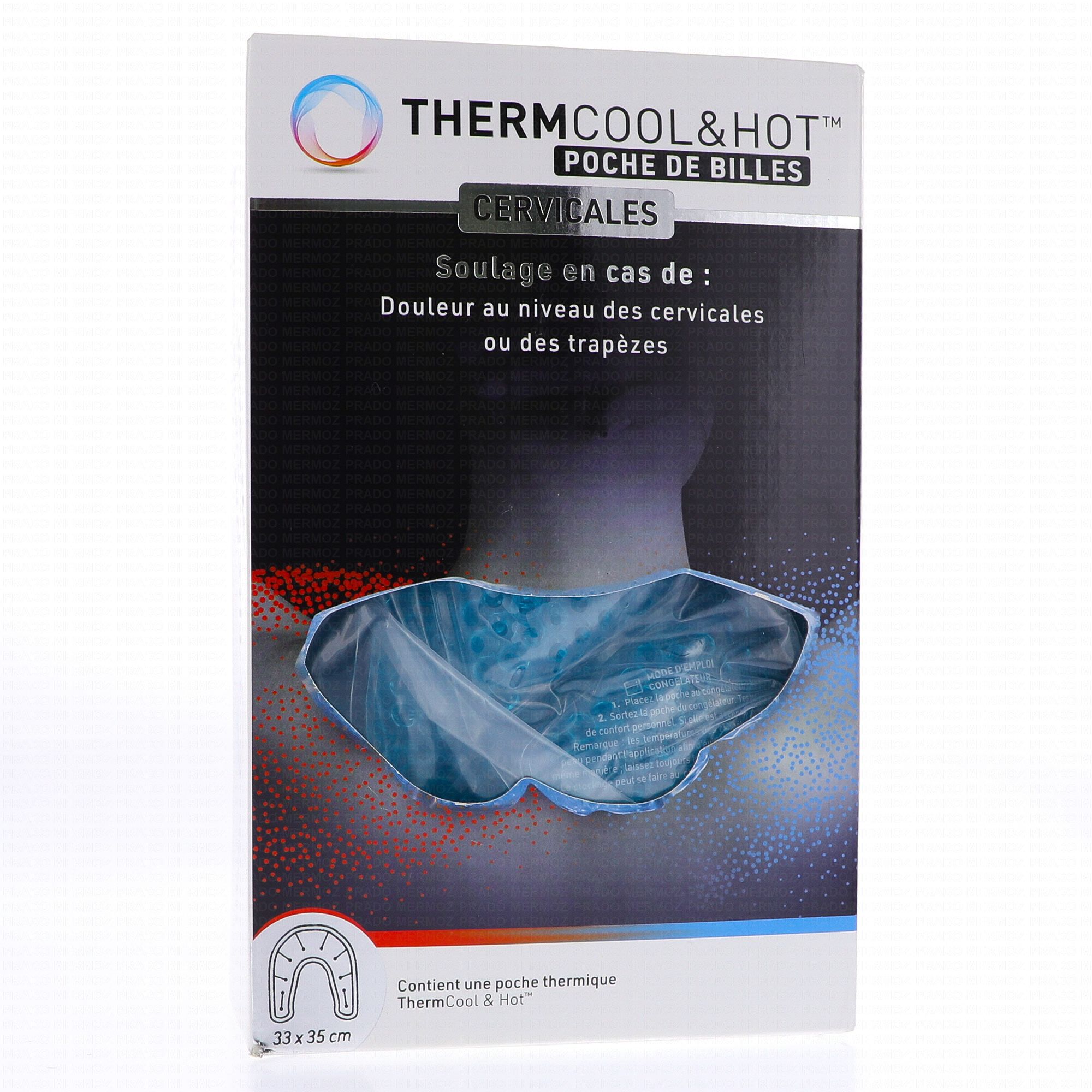 Thermcool & Hot,poche de billes cervicales,douleurs cervicales,douleurs du cou,tensions cervicales,trapèzes,torticolis,thermothérapie,cryothérapie