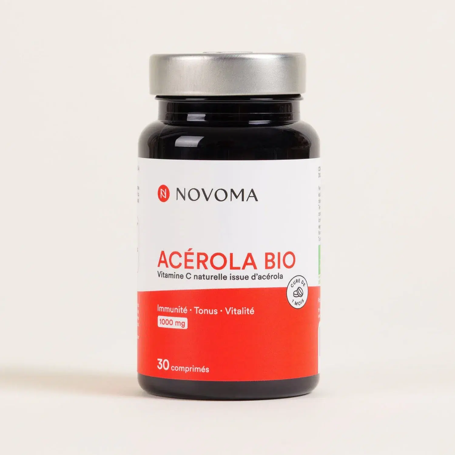 Novoma Acérola Bio,acérola 1000 mg,vitamine C naturelle bio,fatigue/immunité,comprimés à croquecomprimés à croquer