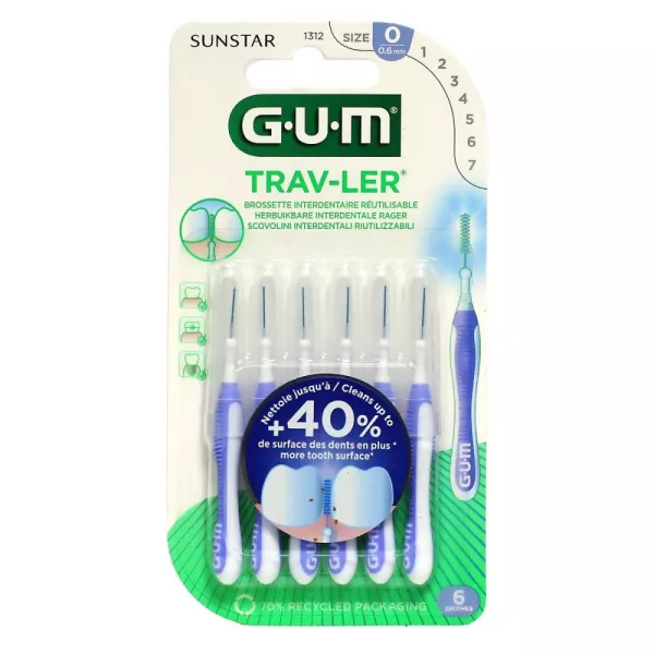 Gum Trav-Ler Taille 0 0.6mm boite 6
