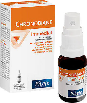 Chronobiane Immédiat PiLeJe,mélatonine,réduire le temps d'endormissement,sommeil,décalage horaire,aubépine,endormissement,spray sublingual