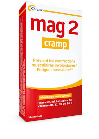 Mag 2 Cramp,magnésium marin,crampes musculaires,fatigue musculaire,contractions musculaires,fonction musculaire,vitamines et minéraux