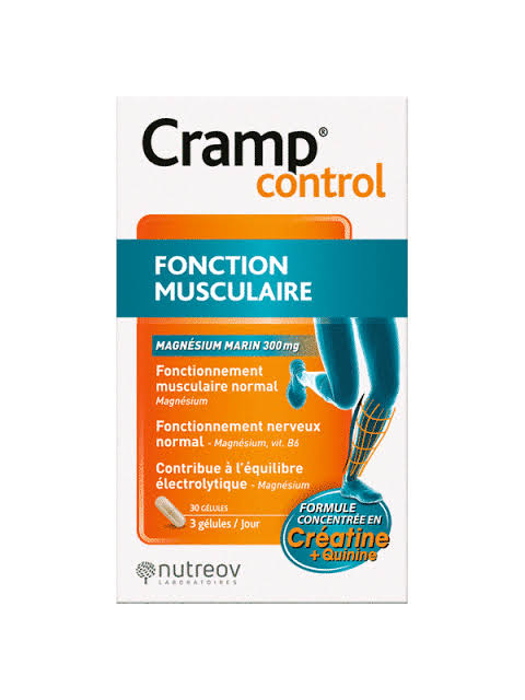Nutreov Cramp Control,magnésium marin,contractions musculaires,fonction musculaire,fonctionnement nerveux,vitamine B6,créatine,équilibre électrolytique