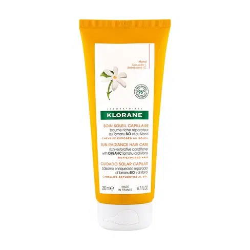 Klorane soin soleil capillaire,soin capillaire après-soleil,Monoï,Tamanu BIO,soin cheveux plage/chlore/mer