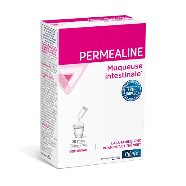 Perméaline PiLeJe,L-glutamine,vitamine A zinc,thé vert,muqueuse intestinale,confort digestif,système digestif,régime pauvre en FODMAP